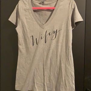 Wifey light grey tee